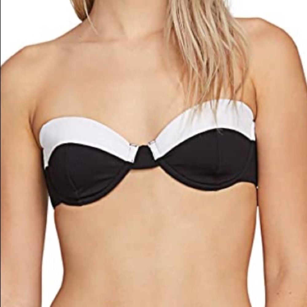 Volcom Women's Simply Solid Rib Bandeau Bikini Top